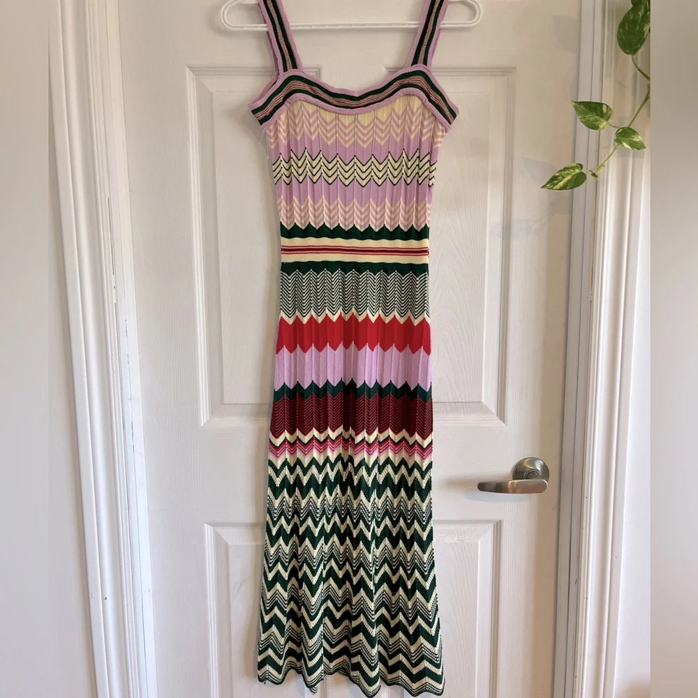Multicolor Chevron Midi Dress - Picture 1 of 1